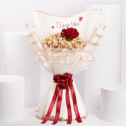 I love U Rocher Bouquet: Chocolate Day Gifts