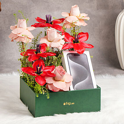 Iphone 15 Pro Gift with Flowers: Apple Gifts