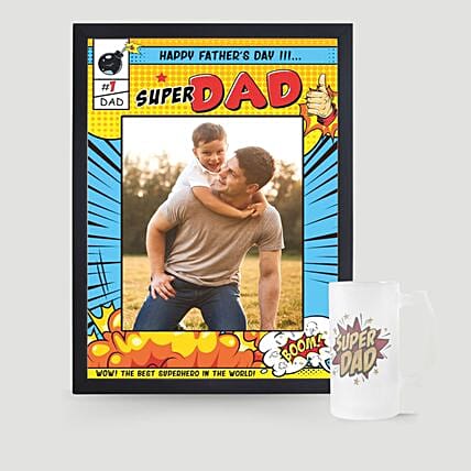 Joyous Moment with Dad Photo Frame and Frosted Mug: Personalized Father's Day Gifts