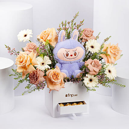 Assorted Labubu Arrangement: Gerberas Flower Bouquets