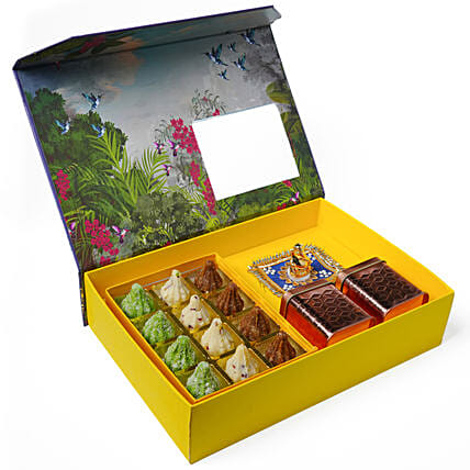 Large Ganpati Hamper with 12 Speciality Modak: Ganesh Chaturthi Gifts