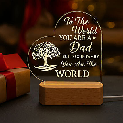Light Up Dad's World LED Lamp: Personalised Gifts for Father