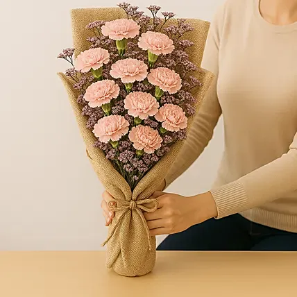 Lovely Pink Carnations Bouquet: Carnation Flower Bouquets