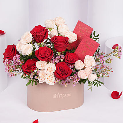 كومبو ورد و شوكولاتة الفالانتاين: شوكولاته عيد الحب