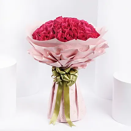 Majestic 50 Dark Pink Roses: Gifts to Wife