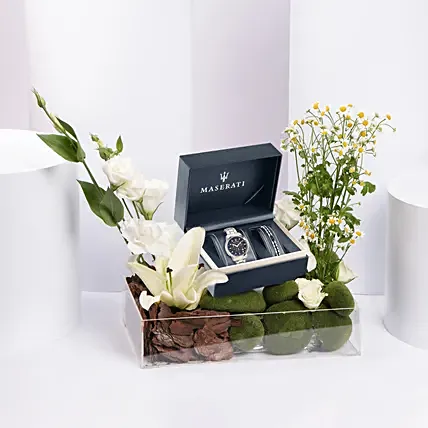 Maserati Mens Watch And Bracelet Gift Set: 