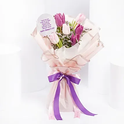 Mix Color Tulips Womens day Bouquet: Emirati Women's Day Gifts