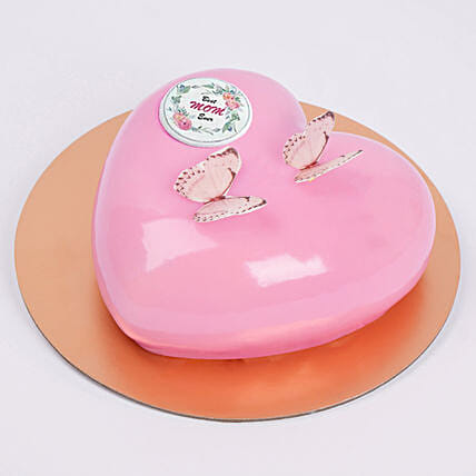 هدية كيك شكل قلب لون وردي 500 غ: كيك عيد الأم اونلاين 