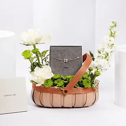 شيروتي 1881| باقة ورد و سوار الملاكيت أخضر للنساء: هدايا التخرج اونلاين 