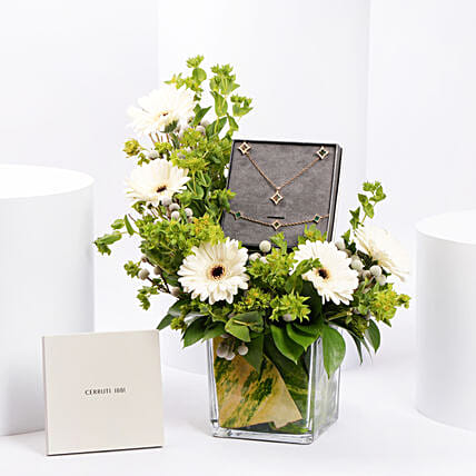 Mystic Green Cerruti 1881 Malachite Jewel Gift Set For Her: Karwa Chauth Gift for Wife