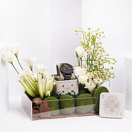 ساعة يد نيت كرونوغراف سوداء و صينية ورود: هدايا ساعات يد 