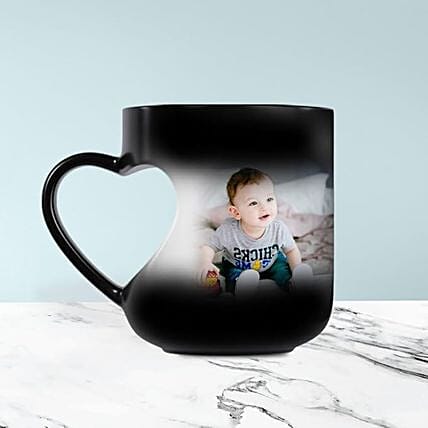Personalized Black Heart Handle Magic Mug: Personalised Mugs Dubai