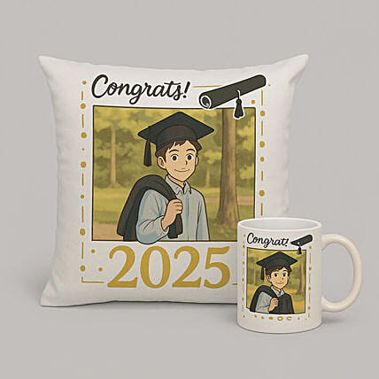 Personalized Ghibli Graduation Gift Set Mug and Cushion Combo: Trending Gifts