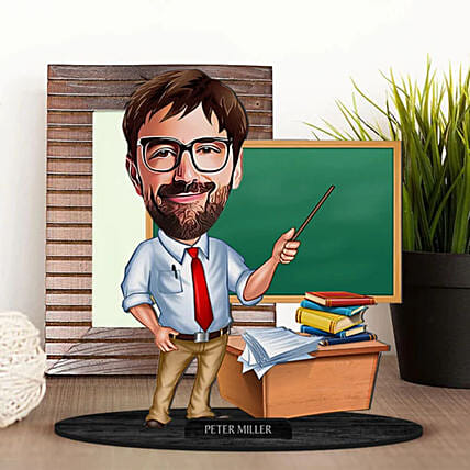Personalized Male Teacher Caricature: Personalised Photo Frames