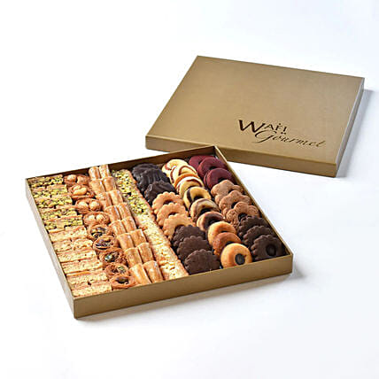 Petit Four and Asoorted Baklava Box Large By Wafi: Arabic Sweets 