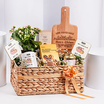 Plant And Snacks Hamper For Mum: Mothers Day Hampers