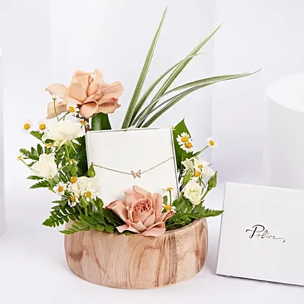 Police Butterfly Bracelet Gift Tray For Her: 