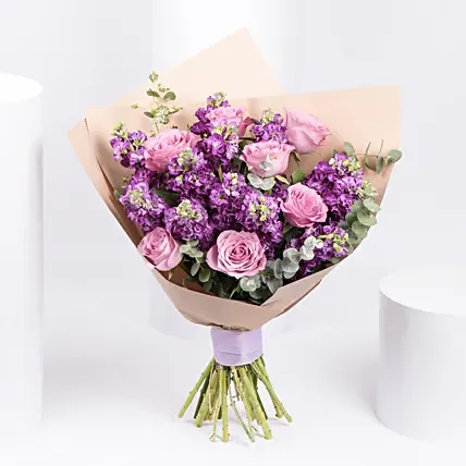 Purple Flowers Bouquet: Birthday Flower Bouquets
