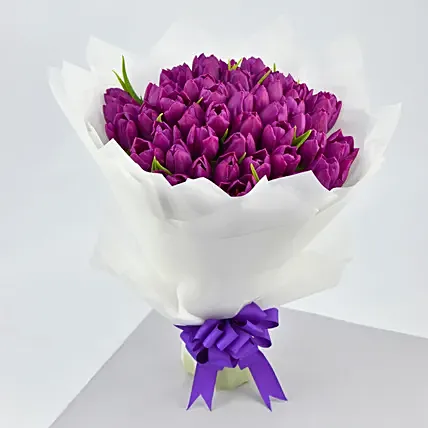 Purple Tulip Grand Bouquet: Purple Flower Bouquets