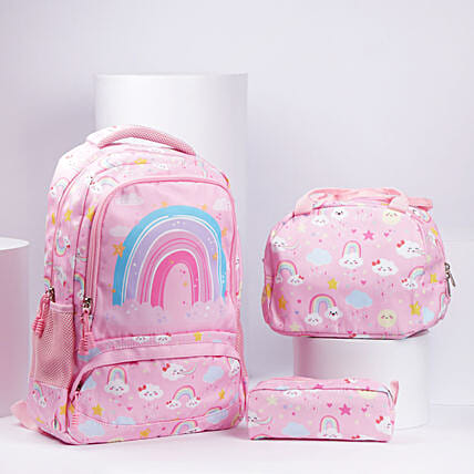 Rainbow Design Back to school bags for Girls: Personalised Gifts