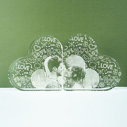 Set of 2 Personalised Love Acrylic Frame: Engraved Gifts in Dubai