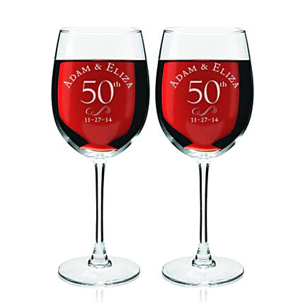 Special Engraved Glasses Set of Two: Karwa Chauth Personalised Gifts