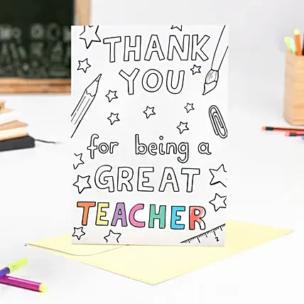 Thank You Teacher Greeting Card: Gift for Teacher