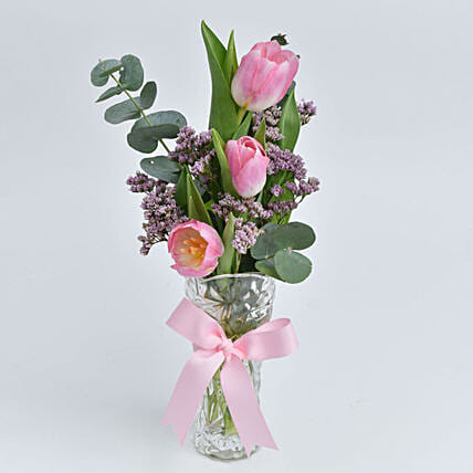 Three Tulip in a Vase: Women's Day Flowers