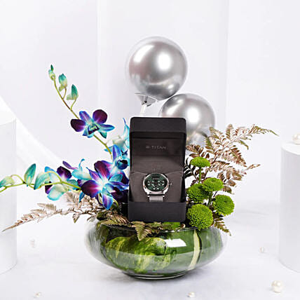 Titan Classic Green Dial Watch Gift For Him: 