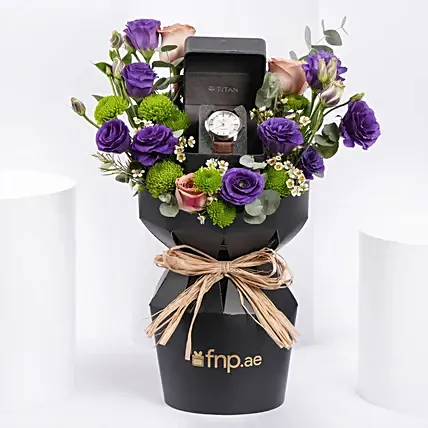 Titan Classic Silver Dial Leather Strap Watch For Him: Titan Watches