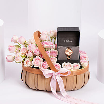 Titan Raga Watch Gift Basket For Her: 