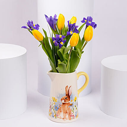 Tulip And Iris Delight Arrangement: Easter Gifts 