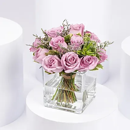 Vase Of Royal Purple Rose: Rose Day Gifts