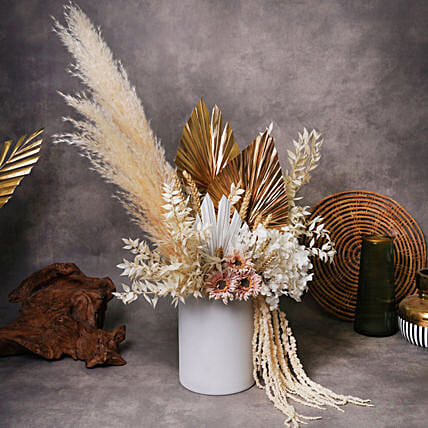 Whimsical Dry Flowers Arrangement: Artificial Flower Bouquets