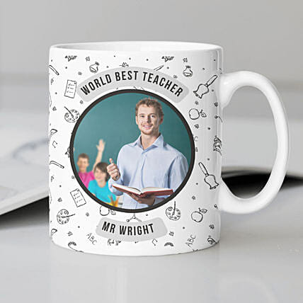 World Best Mr Teacher Personalized Mug: Personalised Mugs Dubai