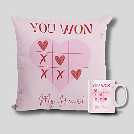 You Won My Heart Cushion And Mug: Valentines Day Cushions