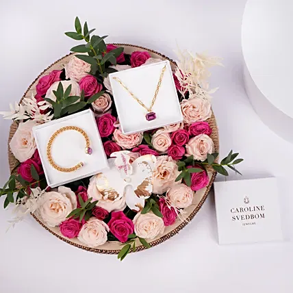 صينية مجوهرات بتصميم ورد داكن من كارولاين سفيدبوم للنساء: 