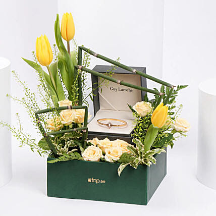 Guy Laroche Gold Plated MOP Bangle for Her: Gifts for Girlfriend