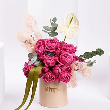 Pastel Rose Bloom Box: Anniversary Flowers