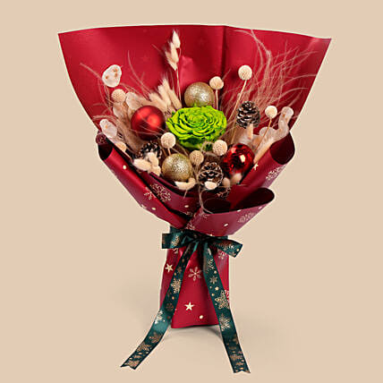 Red Radiance Festive Bouquet: New Year Flowers