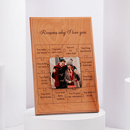 Engraved Memories Wooden Frame: Personalised Valentines Day Gifts   