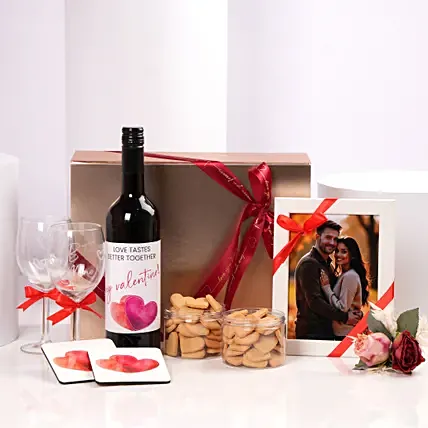 Valentine Wine And Treats Hamper: Valentine Gift Hampers to Abu Dhabi