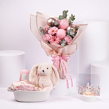 Elli Junior Luxury New Born Gift Basket Pink: 