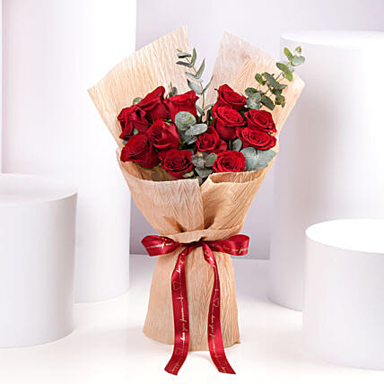 12 Red Roses Valentine Bouquet: Valentine's Day Gifts