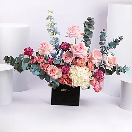 Blush Elegance Floral Box: Flower Box Bouquet
