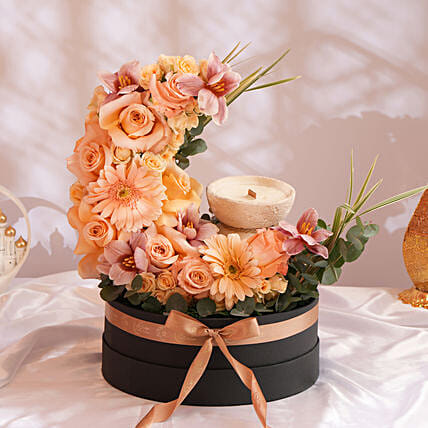 Eid Crescent Glow Gift Box: Ramadan Flowers 