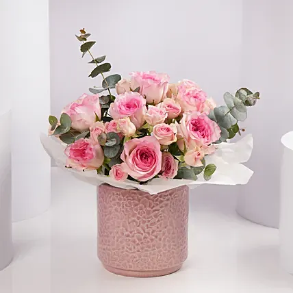 Pink Rose Floral Box Arrangement: Gifts 