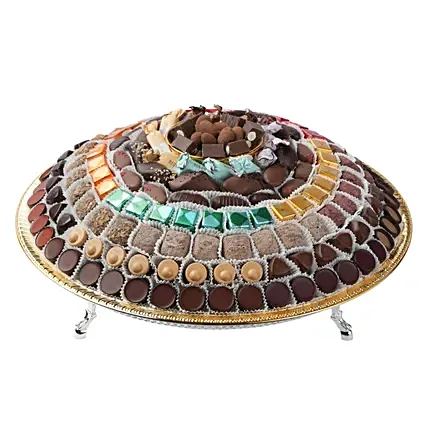 Neuhaus Gold And Silver Round Tray: Neuhaus Chocolates