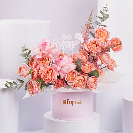 Premium Blush Roses Box For Womens Day: Women's Day Gifts