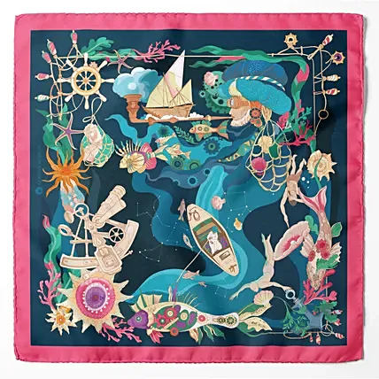 Silk Luxury Scarf Emirati Dhow from Lumena Maison: Lumena Maison Gifts